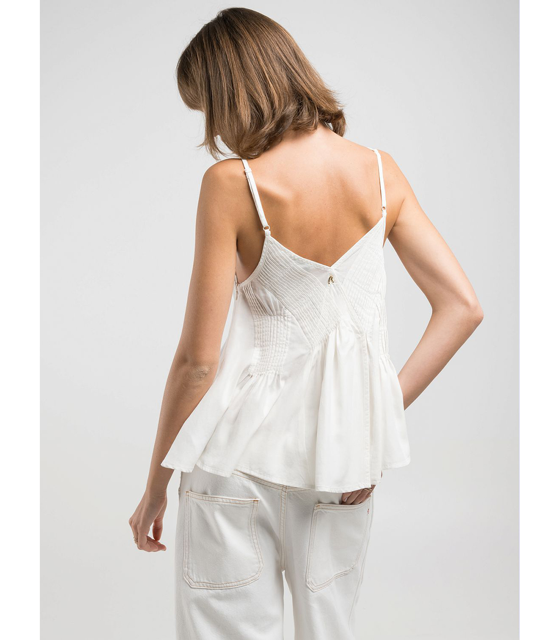 コンフォートフィットプリーツビスチェトップ 詳細画像 バターホワイト 2